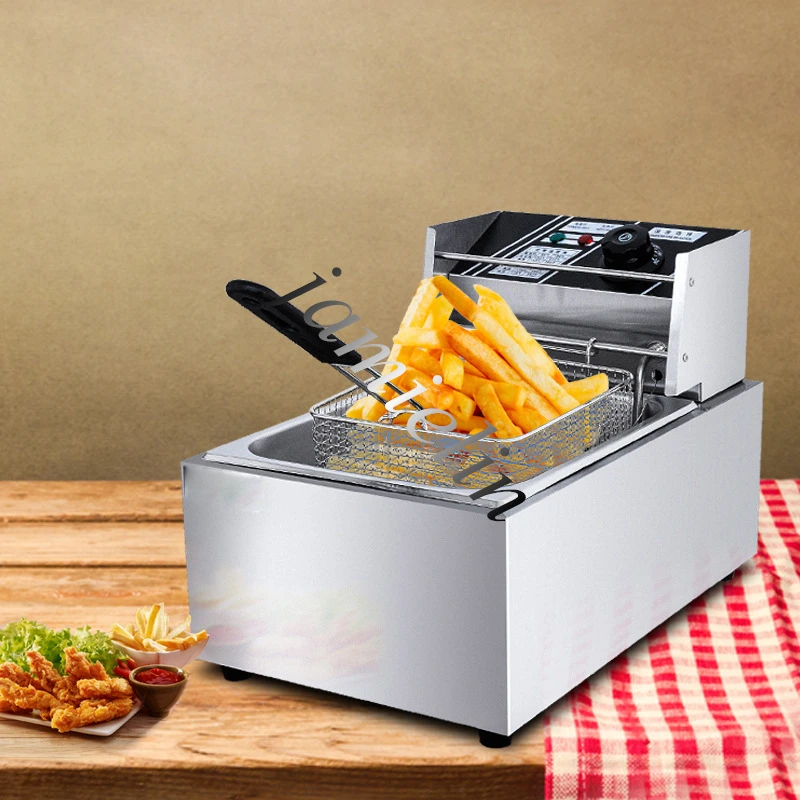 220V 2500W Commercial Electric Deep Fryer French Fries Frying Machine Fried  Chicken Wings Snack Fried Machine