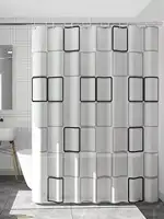 Bathroom Tarpaulin Shower Curtain Set Punch-Free Magnetic Bath Bathroom Curtain Door Curtain Partition Curtain Curtain