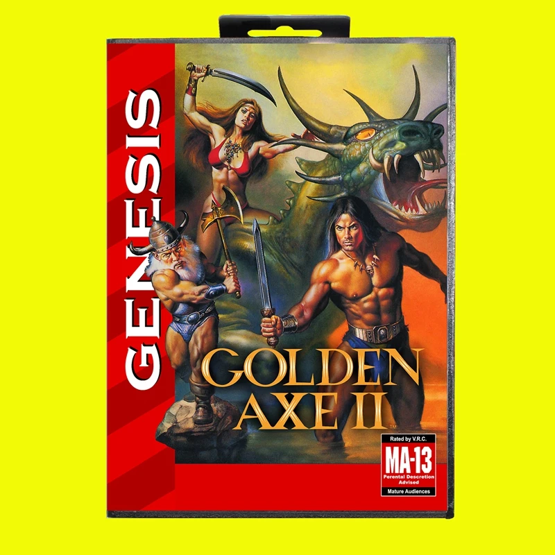 

Игровая карта Golden Axe 2 MD 16 бит с американской коробкой, картридж для игровой консоли Sega Megadrive Genesis