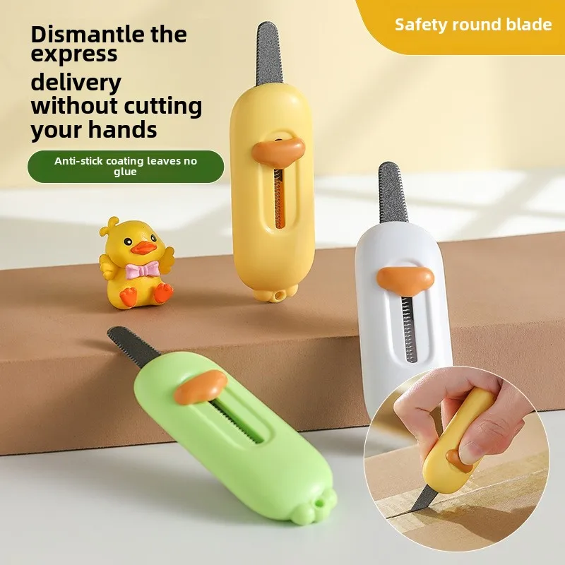 Yellow Duck Magnetic Box Opener 1pc for Open express package box tool Portable serrated knife anti-sticking opener