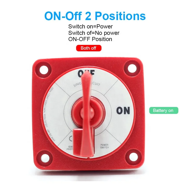 Description Picture 4 of itemBlue Sea Systems 6004 m-Series Battery Switch ON/OFF Locking, Red