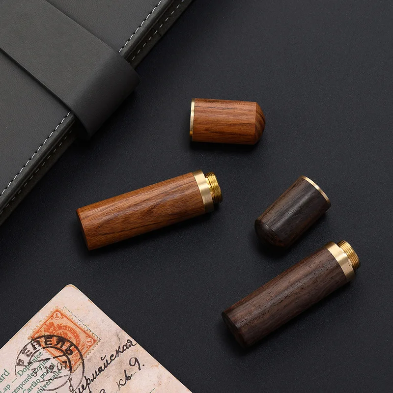 Holz Zahnstocher Halter Perlmutt Holz Kapsel Eimer Box Wandern Tragbare Zahnstocher Nadel Fall Handgemachte Ebenholz Lagerung Box – Detail 5