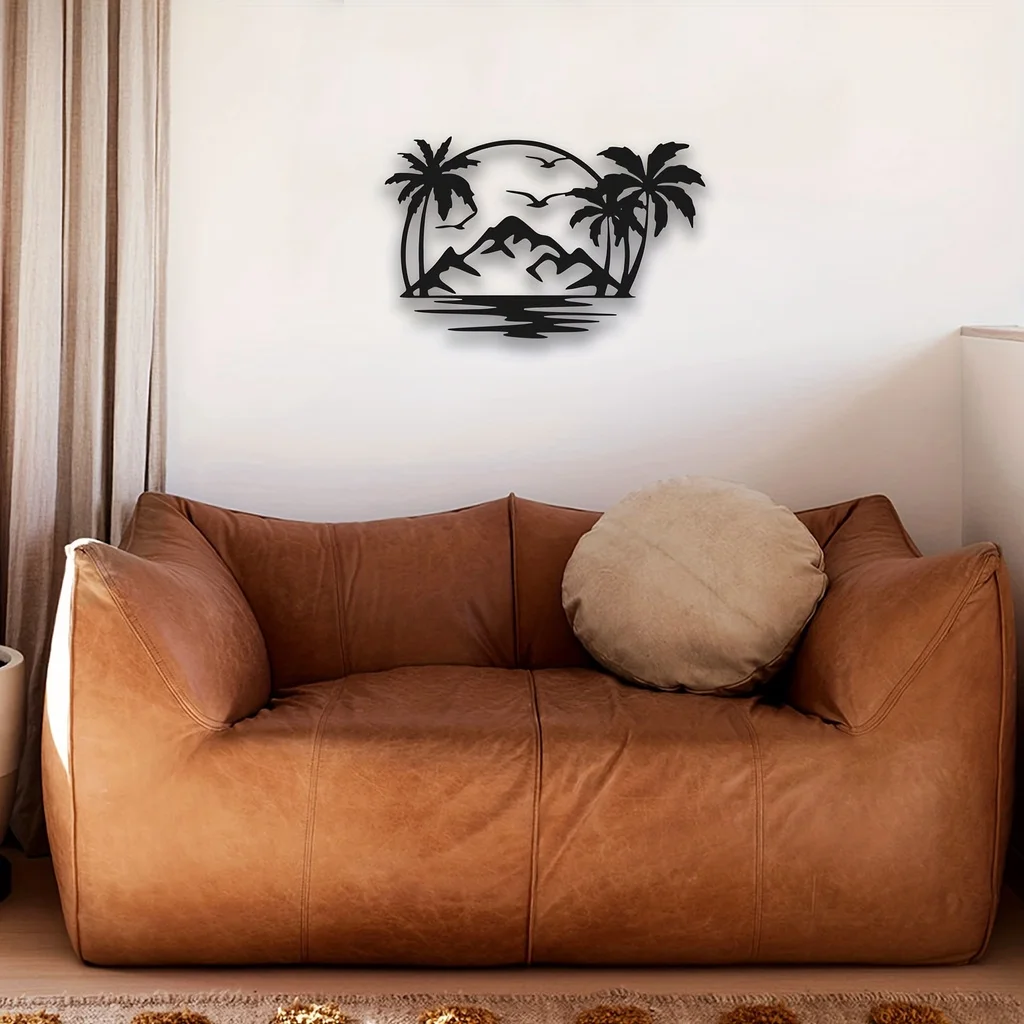 

1pc Tropical Palm Tree Wall Plaque - Decorative Metal Art for Outdoor and Indoor Use - Perfect for Garden and Home Decor Gifts