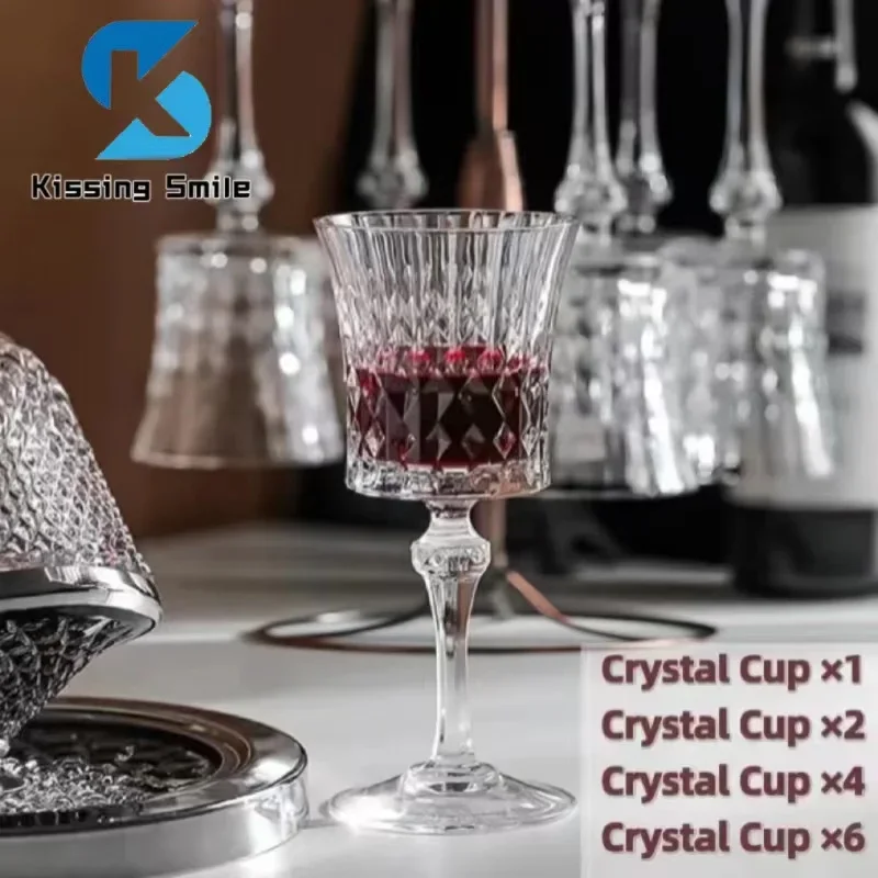 1pcs 2pcs 4pcs 6pcs Lead Free Crystal Glass Champagne Cocktail Cup Wine Goblet For Party Bar Luxury Decorations Decanter Set whiskey glass glass drinkware