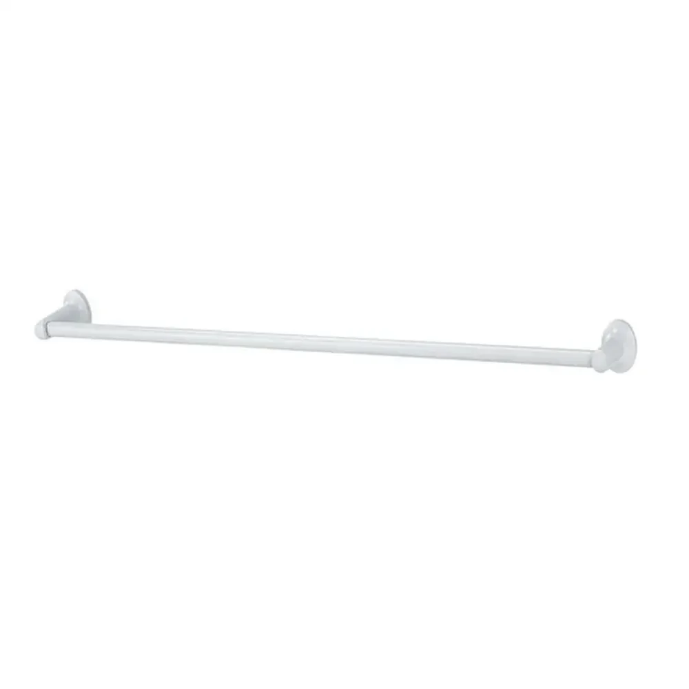 Oval Style 24" Steel Wall Mount Towel Bar Holder White Finish Rust Resistant Accommodates Spa Towels Steel & Zinc 26.69"L x