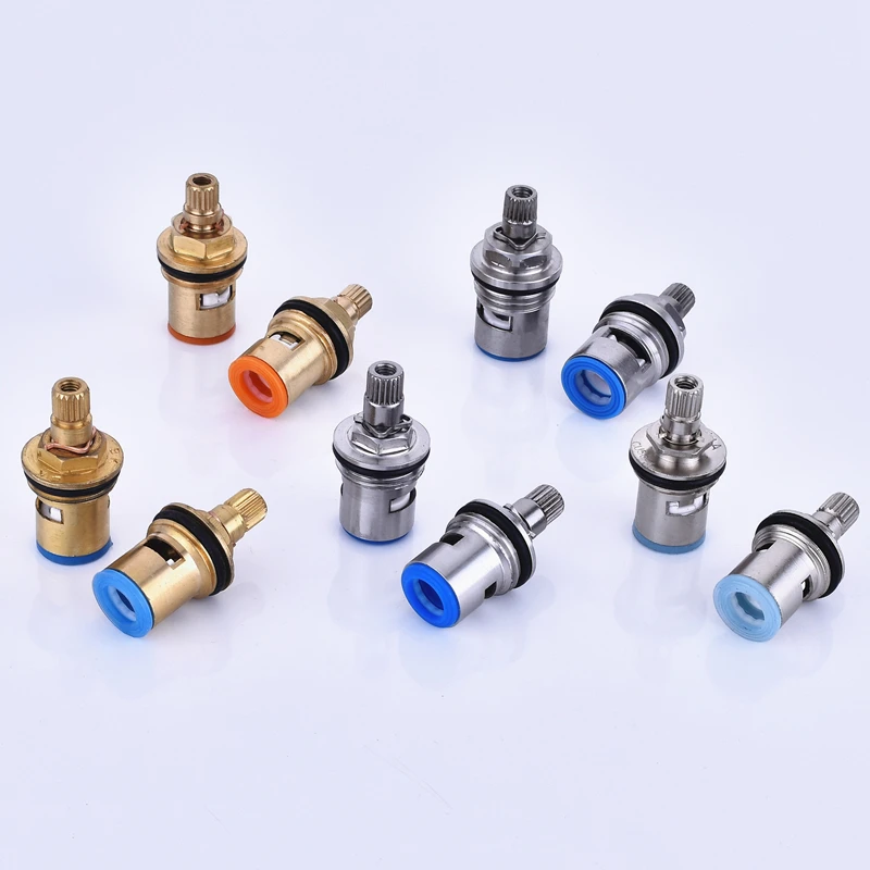 1/2" Replacement Brass Ceramic Disc Tap Valve Quarter Turn Cartridges Gland Insert 20 Teeth Bathroom Faucet Accessory