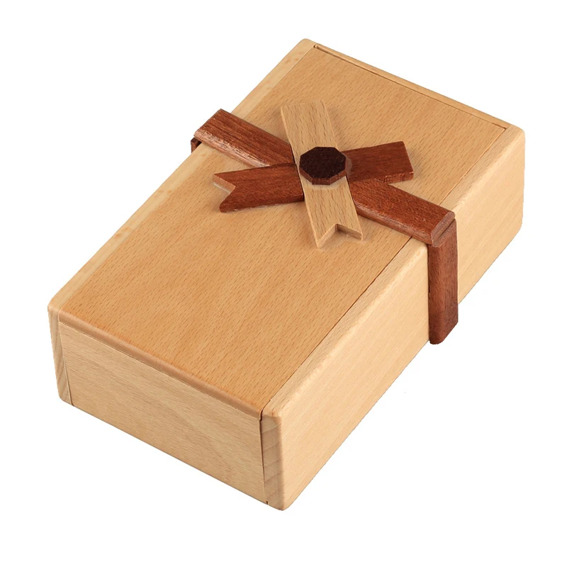 Wooden Brain Teaser Puzzle Box with Hidden Compartment Jewelry Money Box For Cash Gift Birthday Valentines Party Favors Adults 3