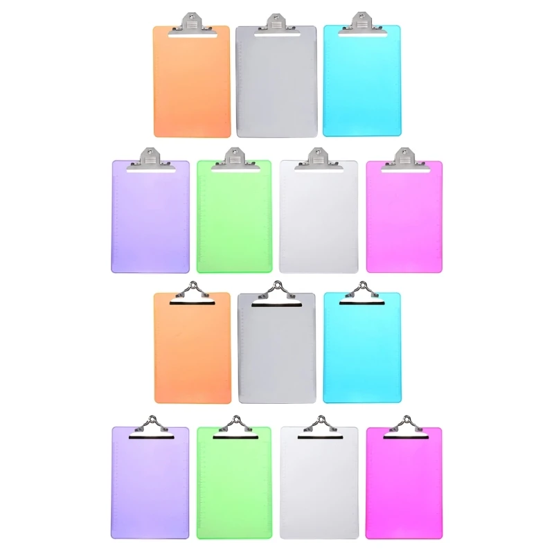 

7PCS Plastic Clipboard with Side Ruler Office File Clip Board with Low Metal Clip and Hanging Hole 13x9.4Inch for Office
