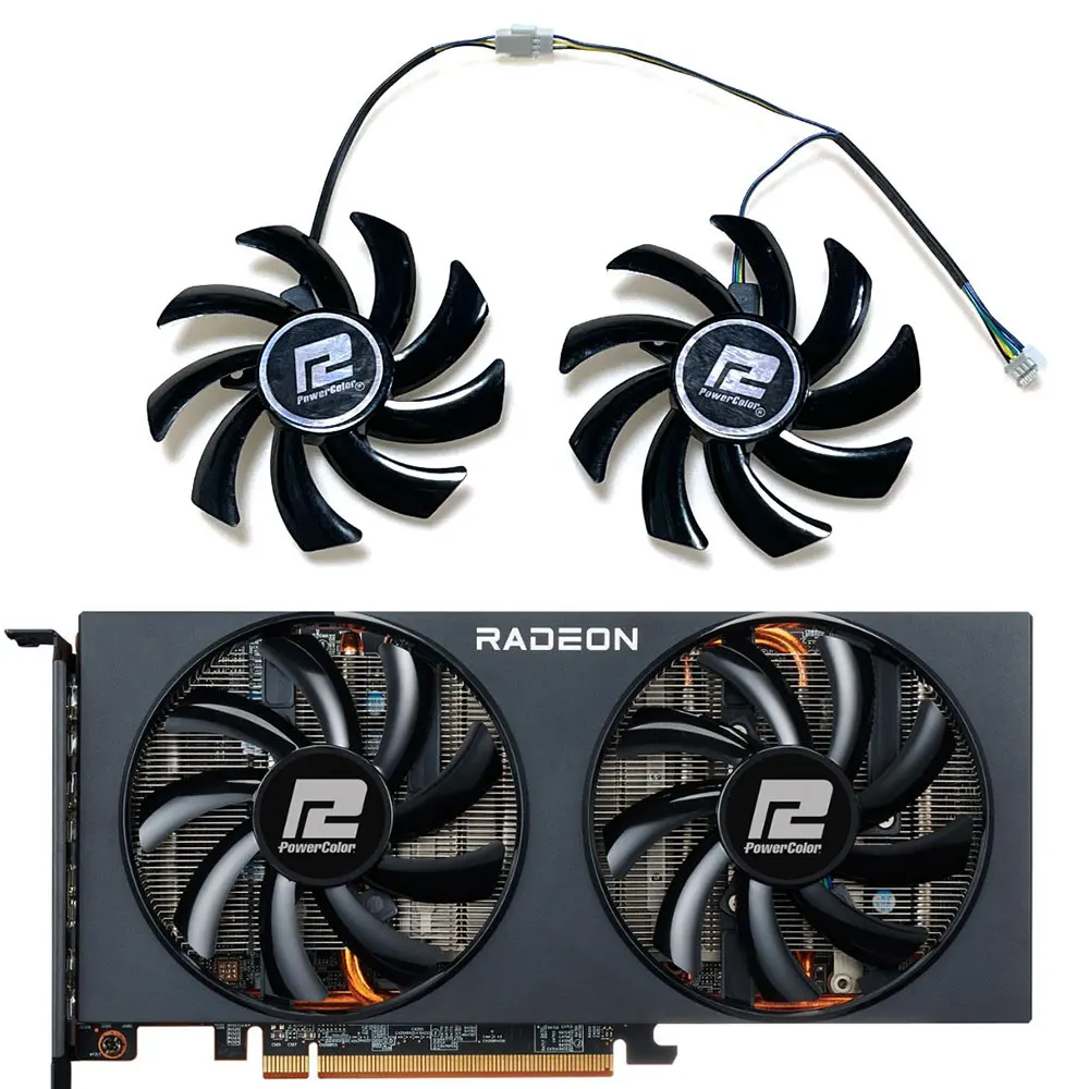 

NEW 85MM 4PIN POWERCOLOR RX 5700XT、5600XT、5500XT FAN，For POWERCOLOR RX 6700、6650XT、6600XT、6600、6500XT Video card cooling fan