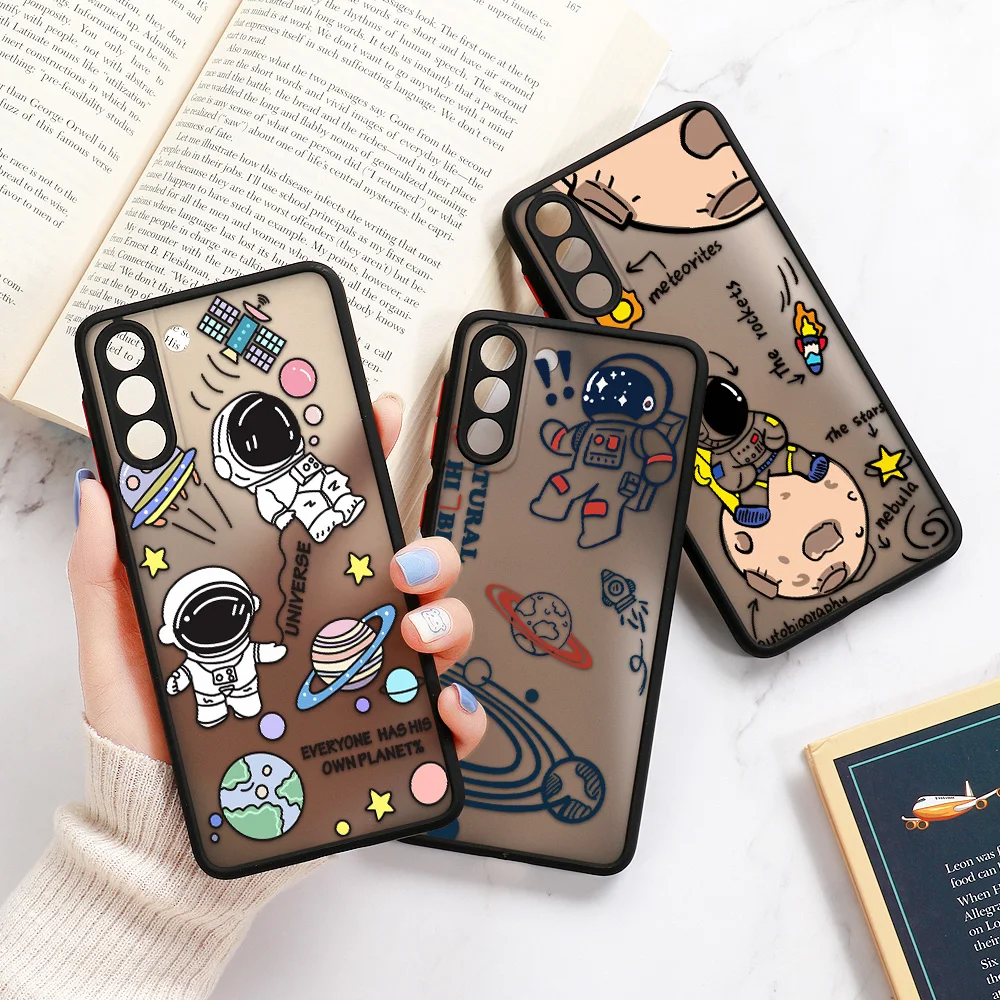 S21 Ultra Case Cute Astronaut Case Per Samsung S23 Ultra S20 Fe S10 Note 10 Plus Custodia Galaxy S 21 Note 20 Ultra S8 Cover Posteriore