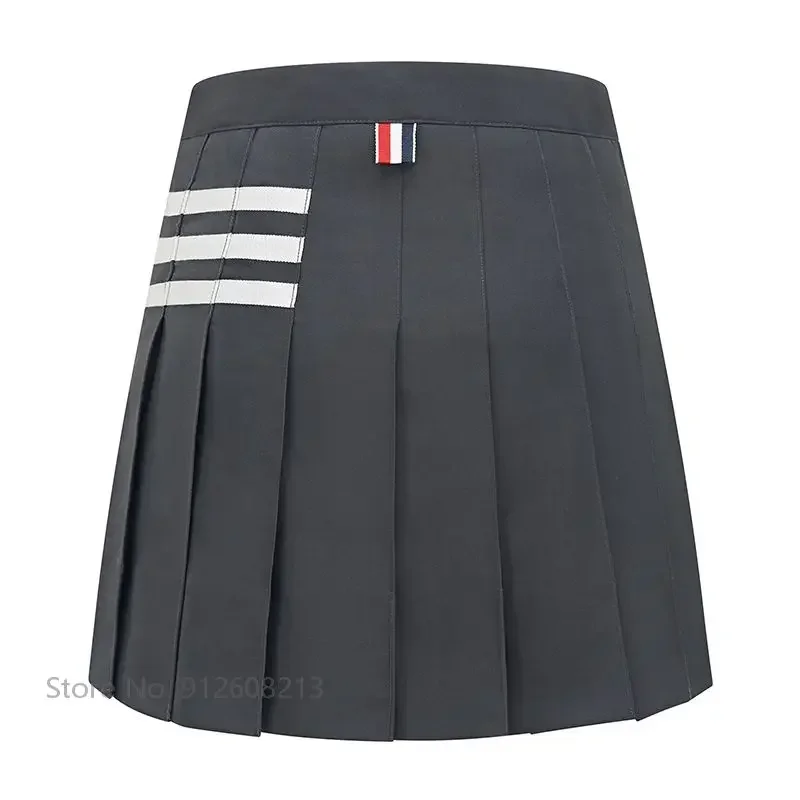 TTYGJ Ladies High Waist A-line Golf Skirt Women Irregular Pleated Sport Skorts Girls Slim Anti-exposure Pantskirts Golf Wear