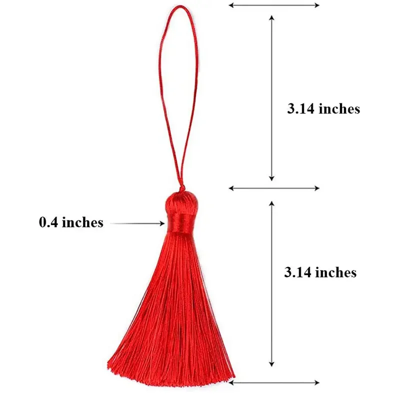 2/5/10Pcs Silky Floss Tassels 16cm Chunky Soft Elegant Handmade with Cord Loop Chinese Knot for Jewelry Making