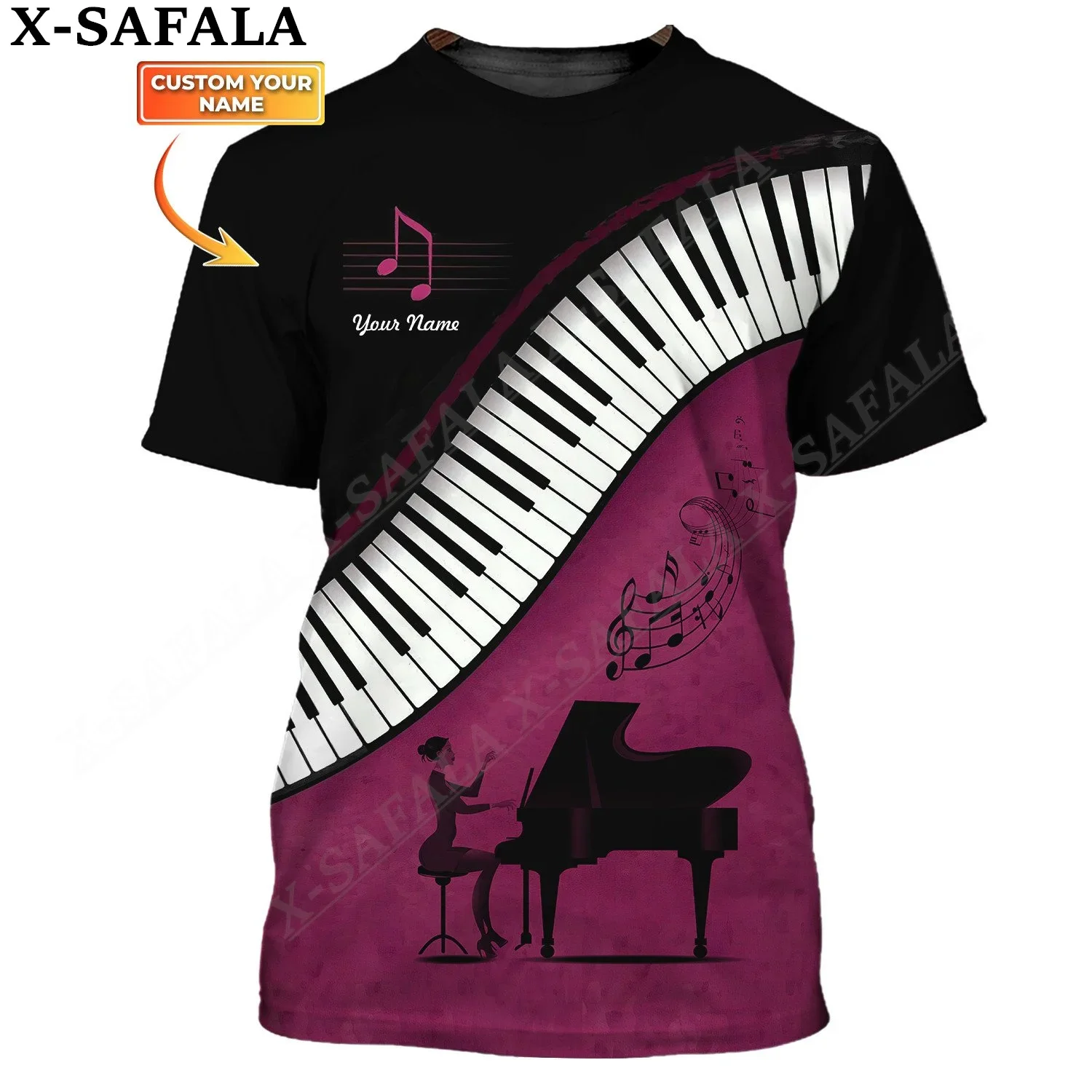 

Футболка с круглым вырезом для мужчин и женщин, удобная повседневная рубашка из молочного волокна с 3D-принтом, лучший подарок для музыканта, лето