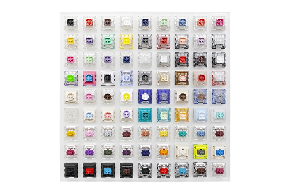 kailh switch switches testador com base de acrílico em branco keycaps para teclado mecânico caixa creme arctic raposa prata medusa