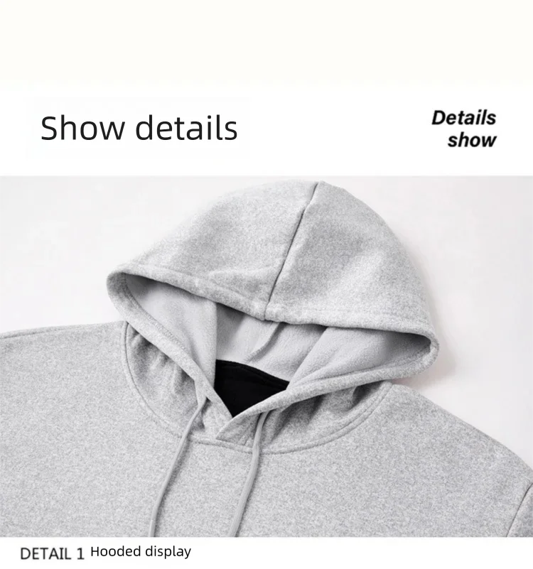 5-Zonen Beheizbare Kapuzenpullover für Herren, USB-beheizter Fleece-Sweatshirt, Unisex USB-Heiz-Sweatshirt, Outdoor-Sportbekleidung – Detail 17