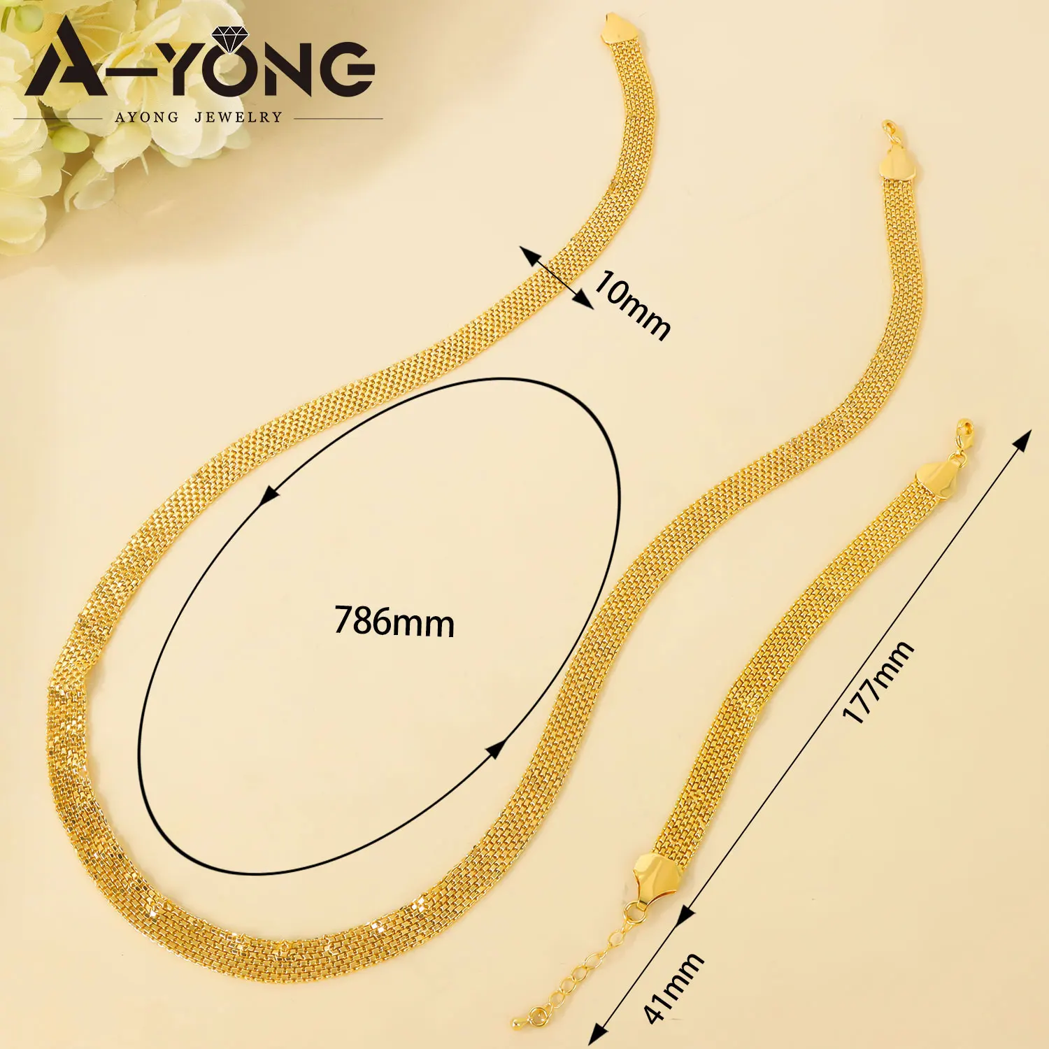 Luxurious 24k Gold Plated Bridal Jewelry Set - Traditional Moroccan Wedding Necklace & Bracelet