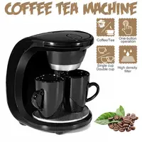 110V/220V 450W Household Electric Steam Drip Coffee Maker Automatic Dual Cup Coffee Machine Dual-use American Coffee Tea Machine 1