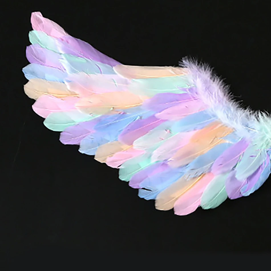 가짜 깃털 천사 날개 의상 소품 어린이 할로윈 카니발 코스프레 악마 날개 블랙 화이트 무대 공연 액세서리