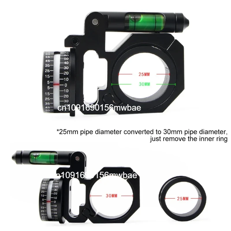 Bubble Level and High Accuracy Angle Cosine Indicator (ADI/ACI) Kit Fit 25.4mm / 30mm Tube Hunting Scope Mounts Ring Accessories