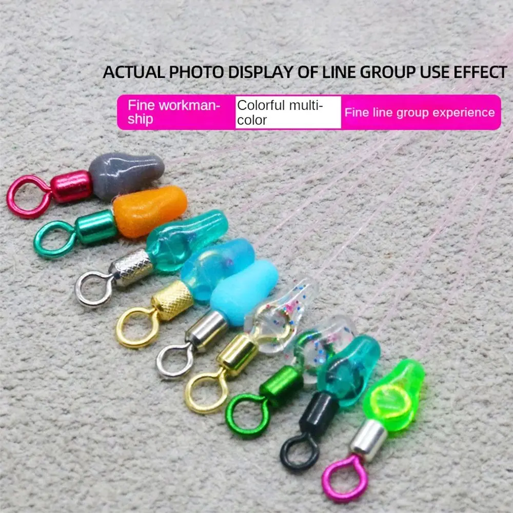 100 pièces bouchons de ligne souples pour flotteurs de pêche, stoppers ovales colorés en caoutchouc, accessoires montage