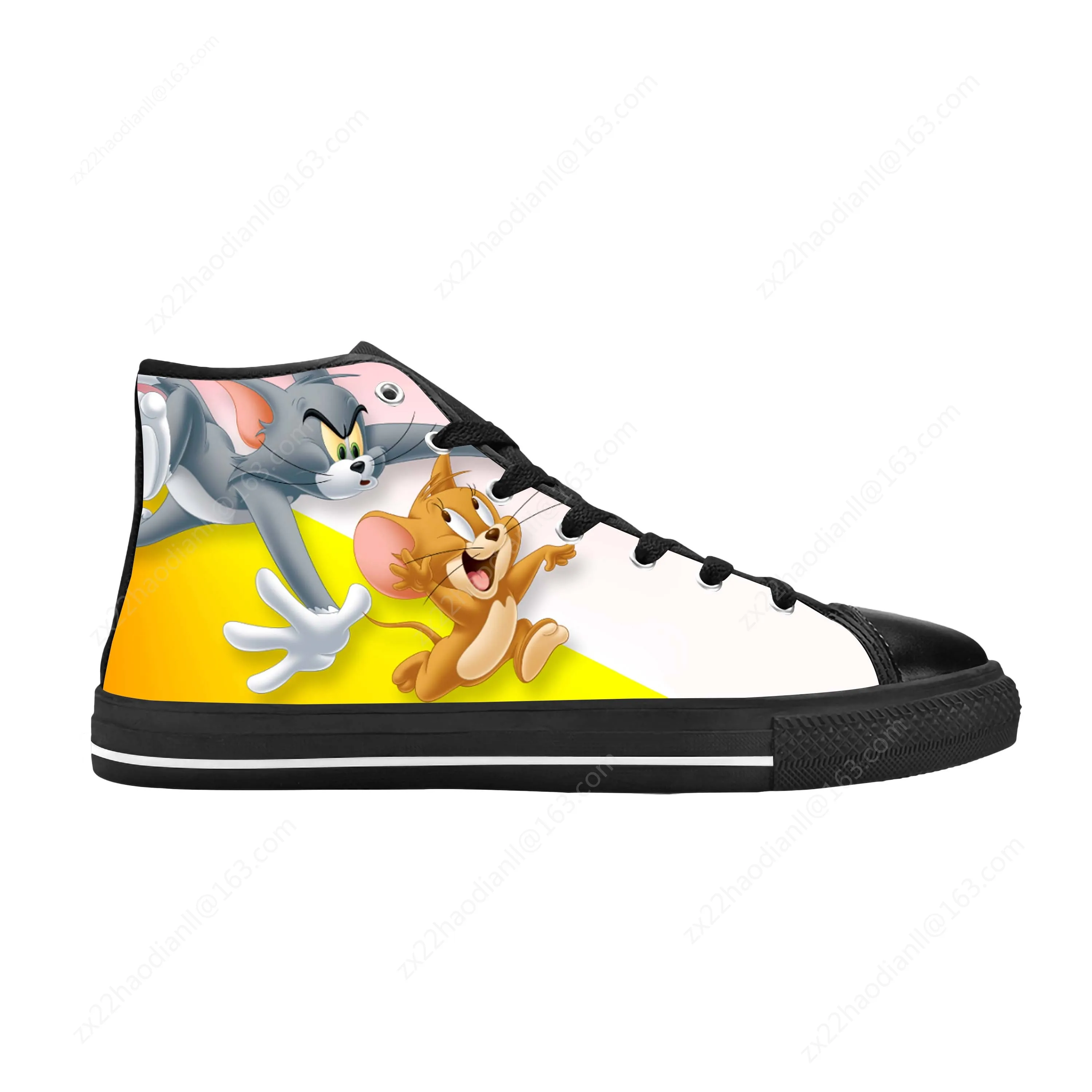 Cat Mouse Anime Cartoon Manga Comic Tom Animal Casual Cloth Shoes High Top Comfortable Breathable 3D Print Men Women Sneakers