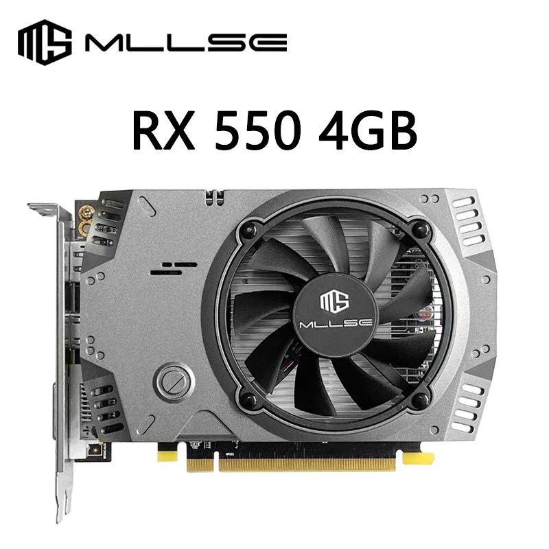 Cheapest MLLSE AMD Radeon RX 550 4GB Graphics Card GDDR5 128-bit PCIe 3.0 x8 HD Rx 550 series Gaming GPU Placa De Video Card