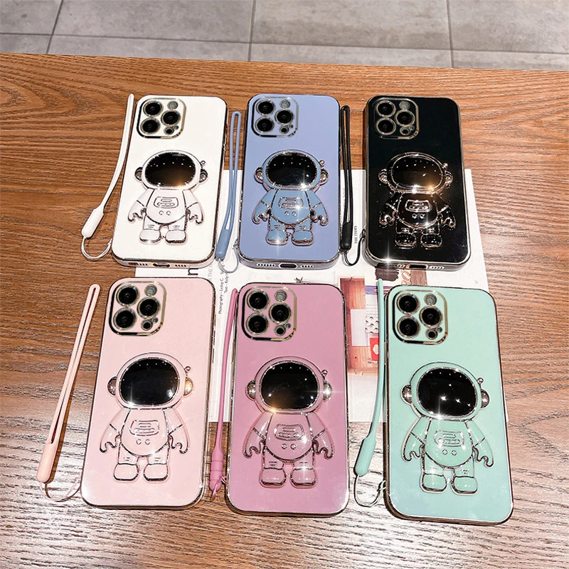Astronautin kaulanauhakotelo OPPO A77S A57 A15S A53S A74 A78 A94 5G Reno 10 Pro 7 4G A73 A72 -puhelimelle, pinnoitettu takakansi_voghion.com