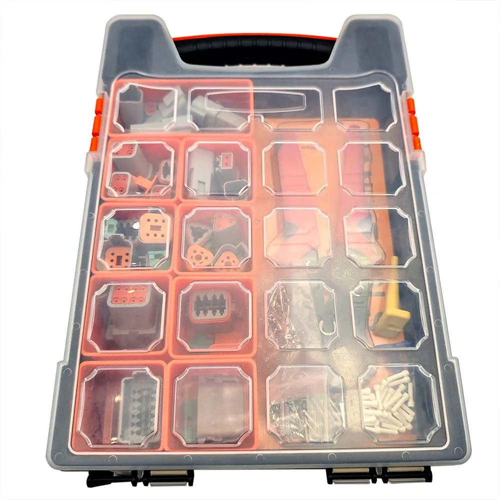 240 Stück 18 Kits DT Deutsch Steckverbinder-Set, Draht-Crimpzange, 16 gestanzte Kontakte für 14–18 AWG Kfz-Verkabelung, 2/3/4/6/8/12 Pin – Detail 3