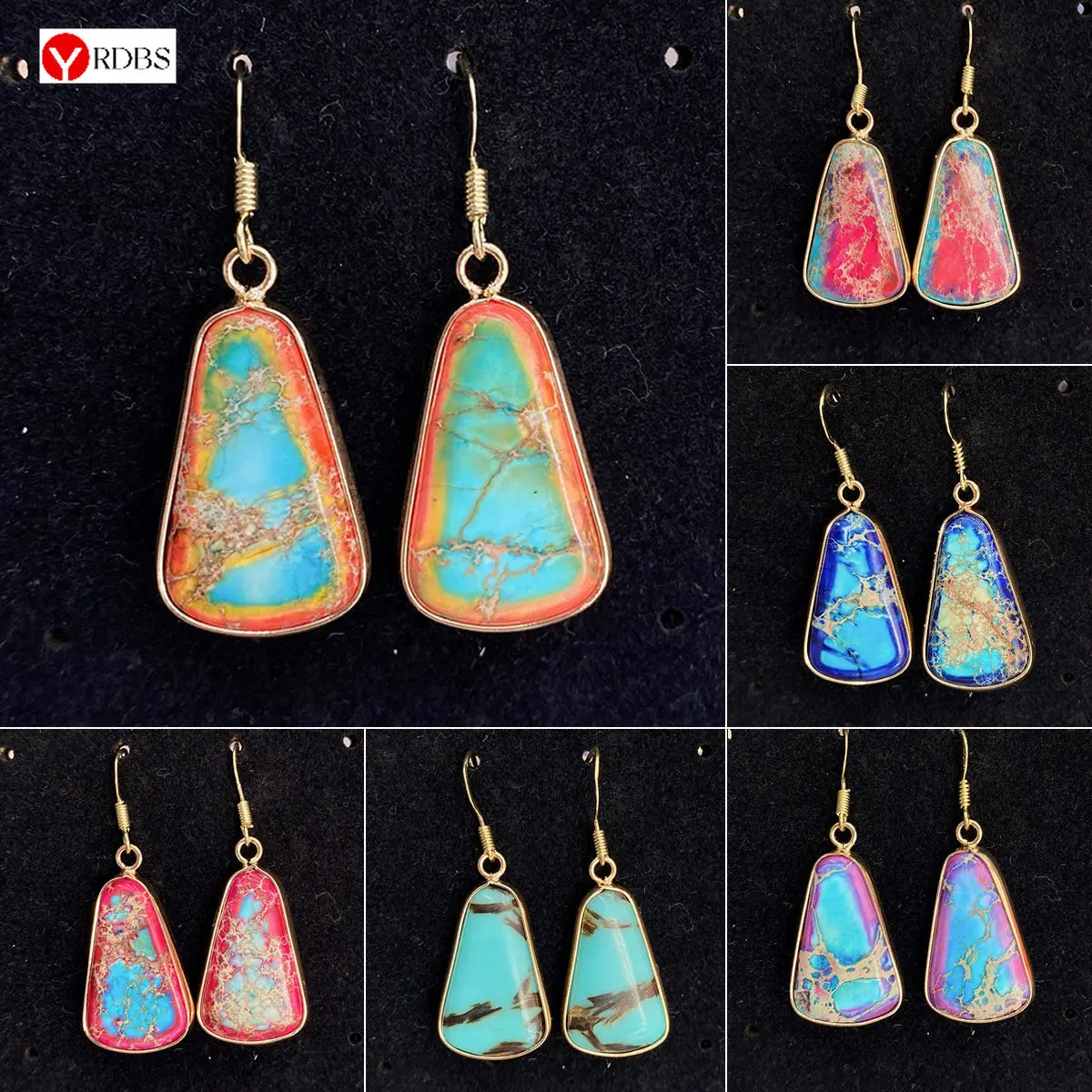 

Classic Earrings Women Natural Stone Irregular Shape Wrap-around Earrings 16x30mm Diy Jewelry Making Ladies Earrings Accessories