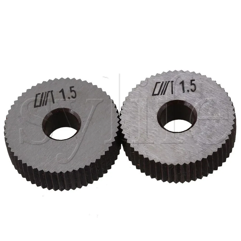 28x8x8mm Silver Steel Ruled Knurling Tool Single Straight Wheel Dia Pack of 2