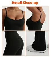Women's High-Elastic One-Piece Jumpsuit Long Pants Solid Color Flared Design for Daily Casual Fitness Moisture-Wicking 6