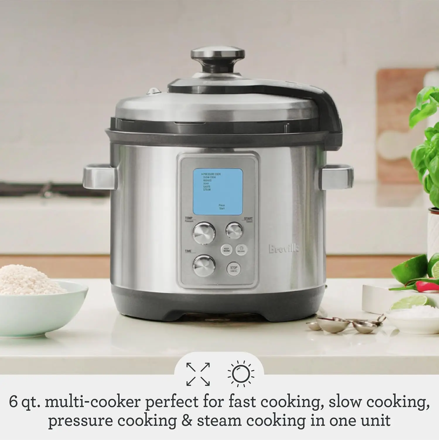 the Fast Slow Pro&trade; Pressure Cooker, BPR700BSS, Brushed Stainless Steel