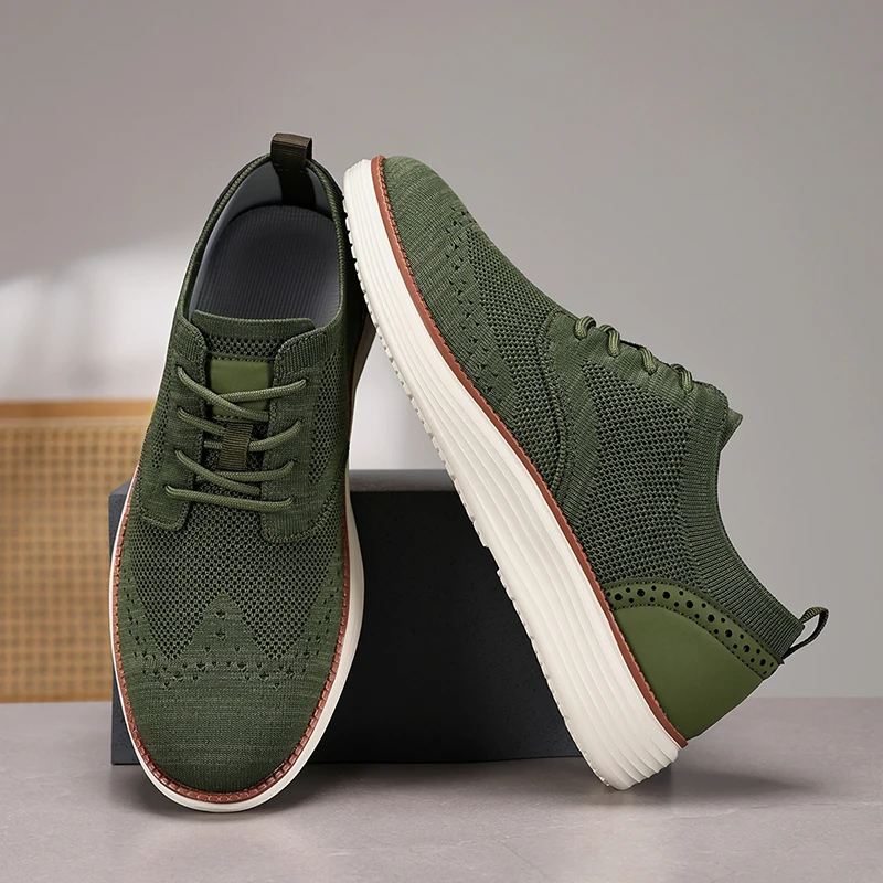 New Men Shoes Fashion Breathable Summer Mesh Men Casual Sneakers Oxfords Formal Business Shoes for Male Non Slip Dress
