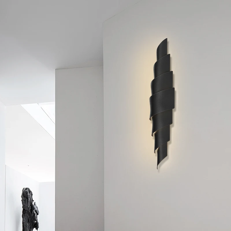 

Итальянский минималистичный настенный светильник роскошный высококачественный дизайн креативный гостиная вилла отель кожаный светильник