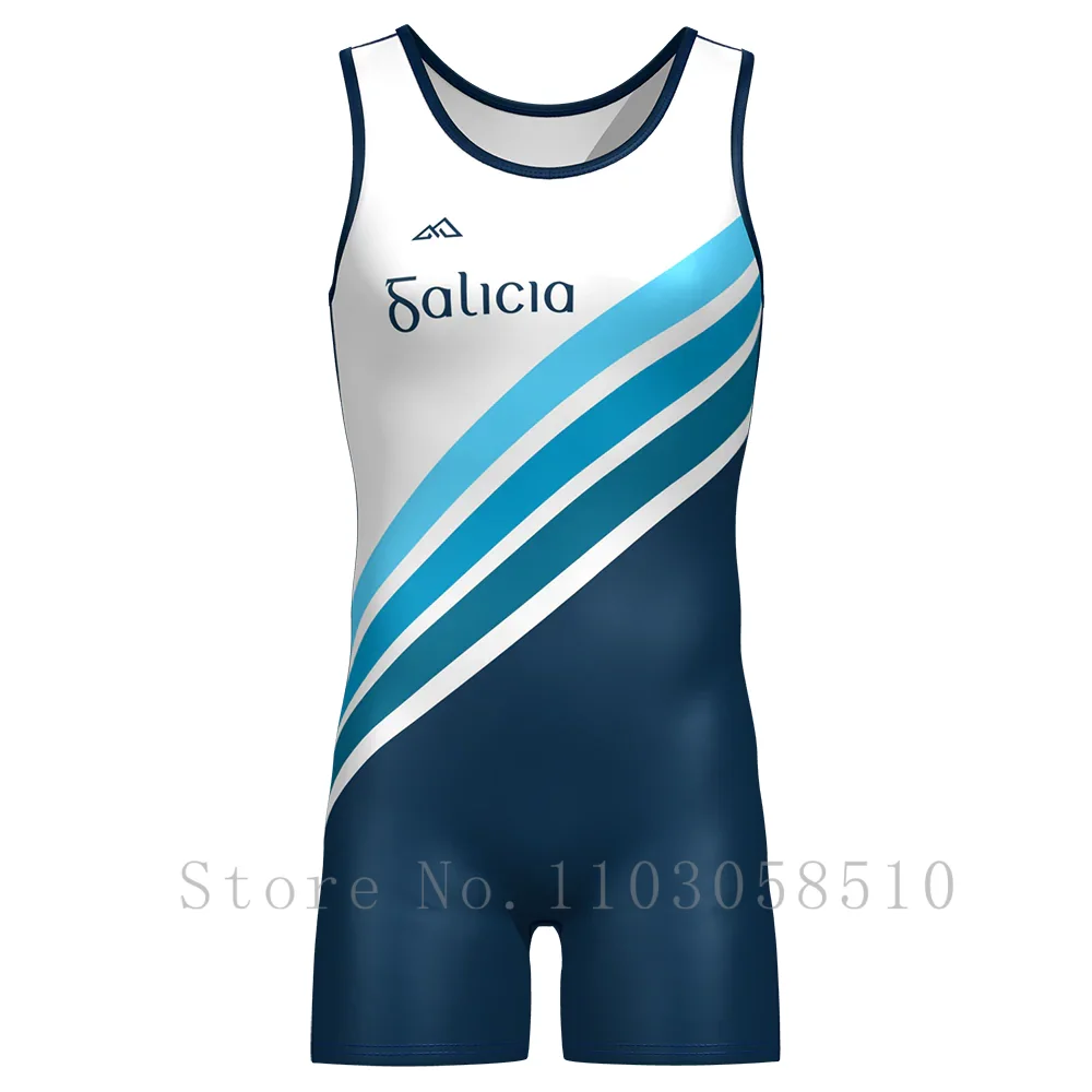 Men Wrestling Singlets Performance Suit Trainning One-Piece Powerlifting Sleeveless Gym Fitness Boxing Wears