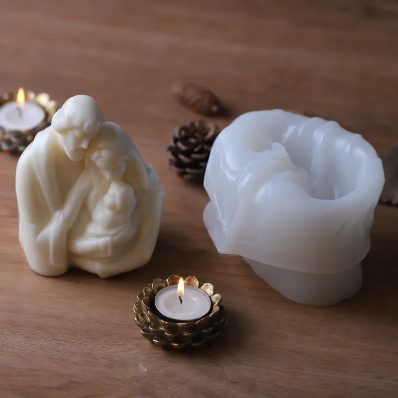 Stampo in silicone per candele a forma di sfera di mughetto, stampo in silicone per candele profumate, stampo in silicone per candele a forma di fiore fai- da-te per realizzare candele