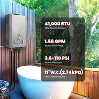 Chauffe-eau électrique sans réservoir 41 000 BTU 1,58 GPM avec affichage numérique, multi-protection, étanche IPX3, portable pour camping et camping-car 5