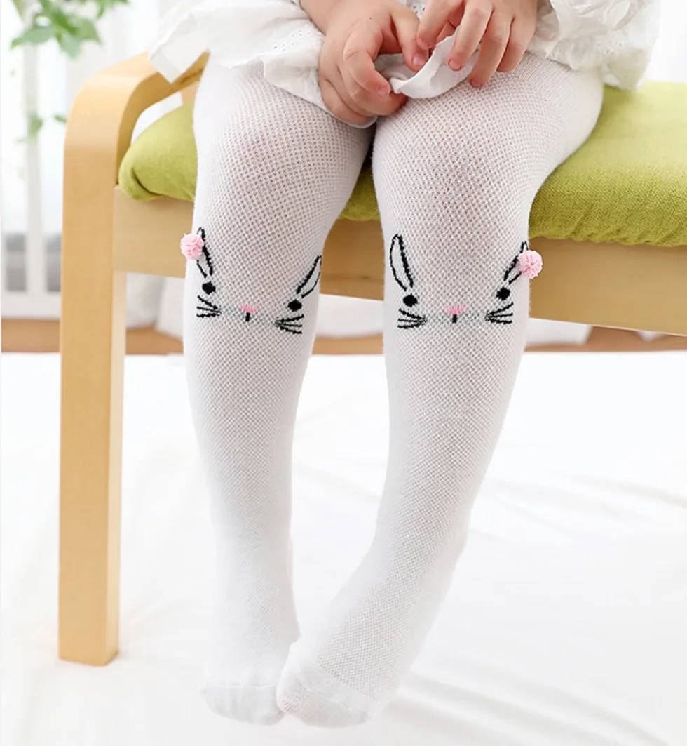 

Летние сетчатые тонкие колготки в виде кролика для маленьких девочек, детские колготки принцессы, мягкие Чулочные изделия с цветочным рисунком