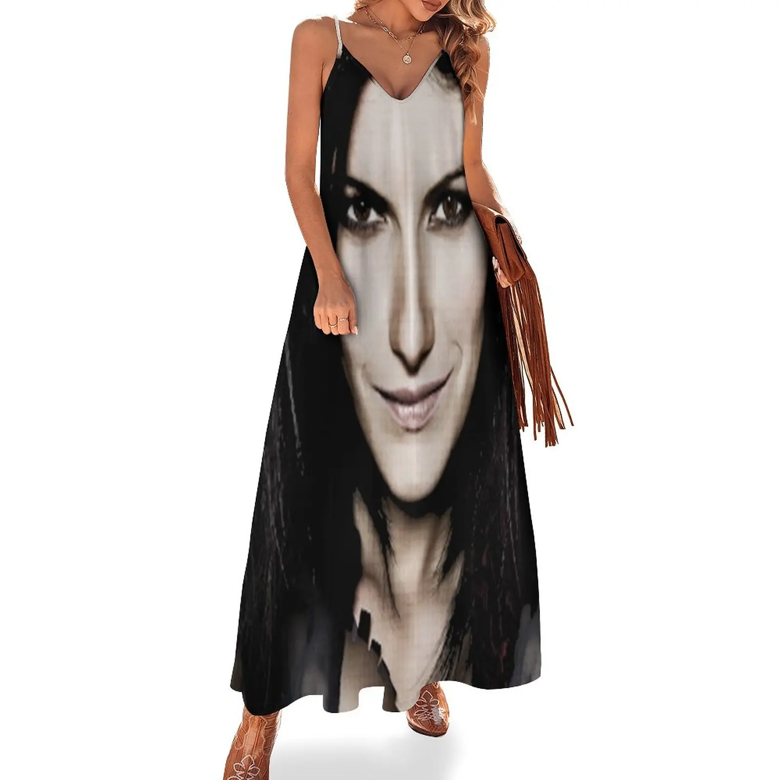 

laura pausini Sleeveless Dress long dress women summer women clothes Prom gown