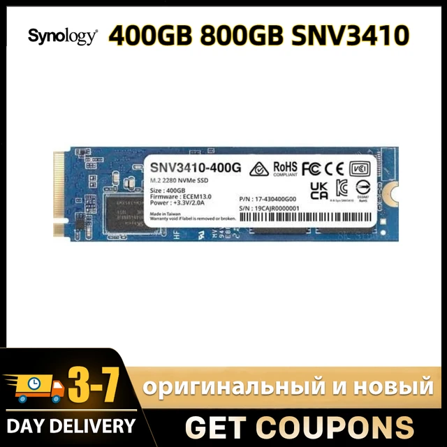 Synology 400 ГБ 800 ГБ SNV3410 NVMe M.2 2280 SSD 400 гб емкость для определенных моделей Synology NAS 1