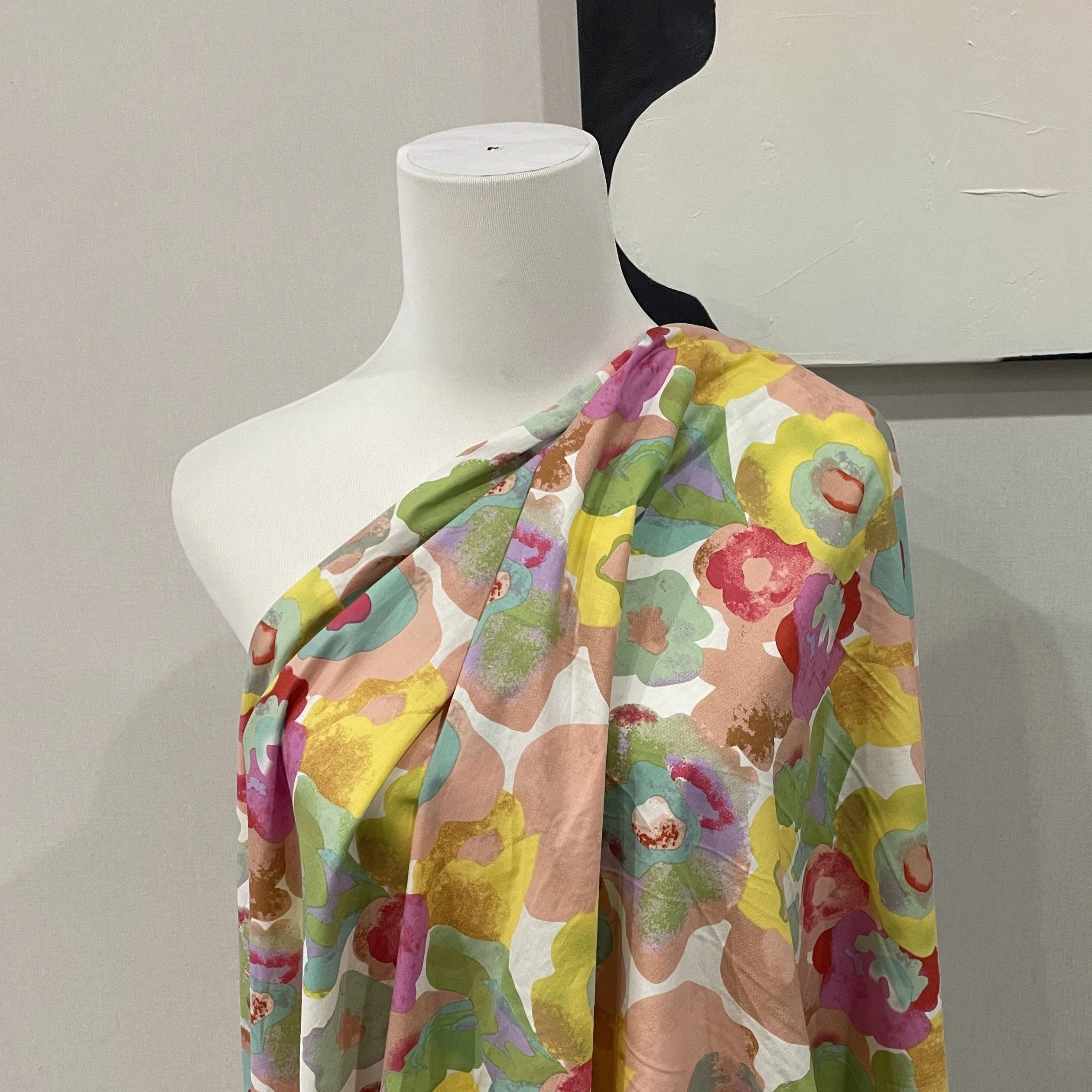 Cotton Poplin Fabric Watercolor Graffiti 100% Cotton Poplin 40S Digital Printing for Sewing Cloth Dresses Skirt Kids Designer