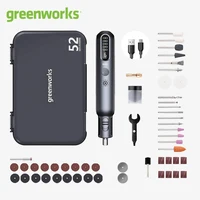 Greenworks 8V Mini Grinder 52pcs 80W Electric Grinding Engraving Cordless Variable Speed Lithium Battery Power Tools USB Charger 1