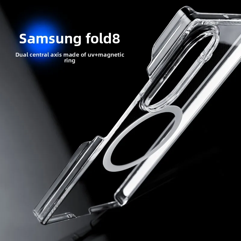 Magnetic Shockproof Transparent Back Cover with Hinge Protector