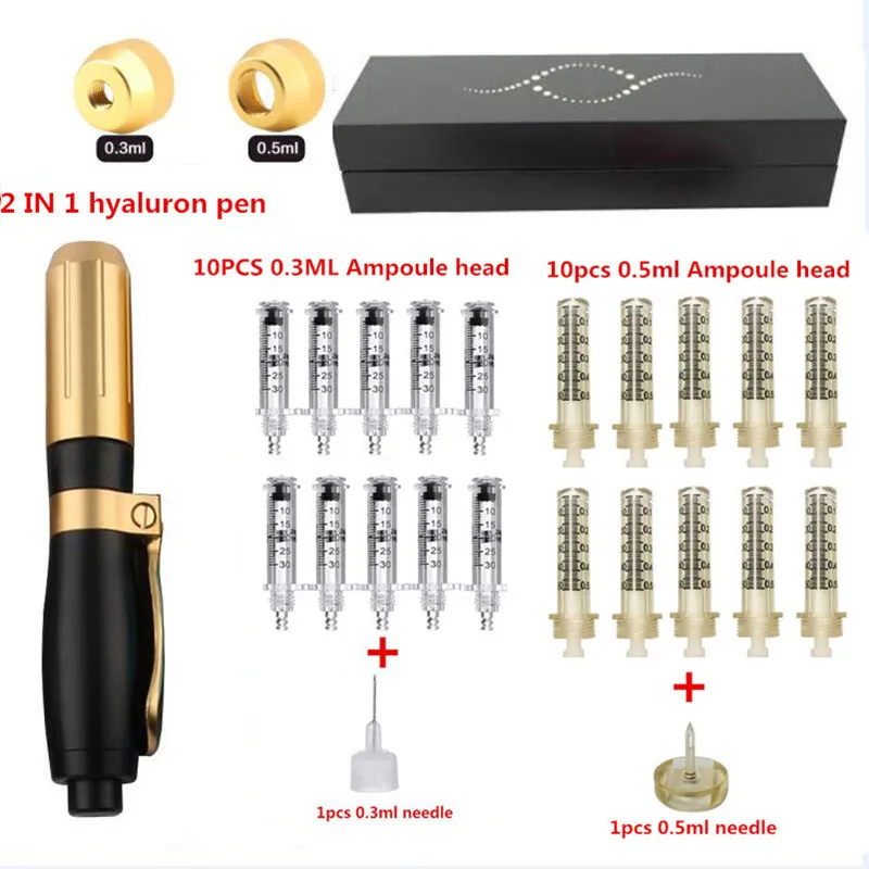 

0.3ML High Pressure Hyaluronic Acid Pen High density metal For Anti Wrinkle Lifting Lip hyaluron gun atomizer Lip injection pen