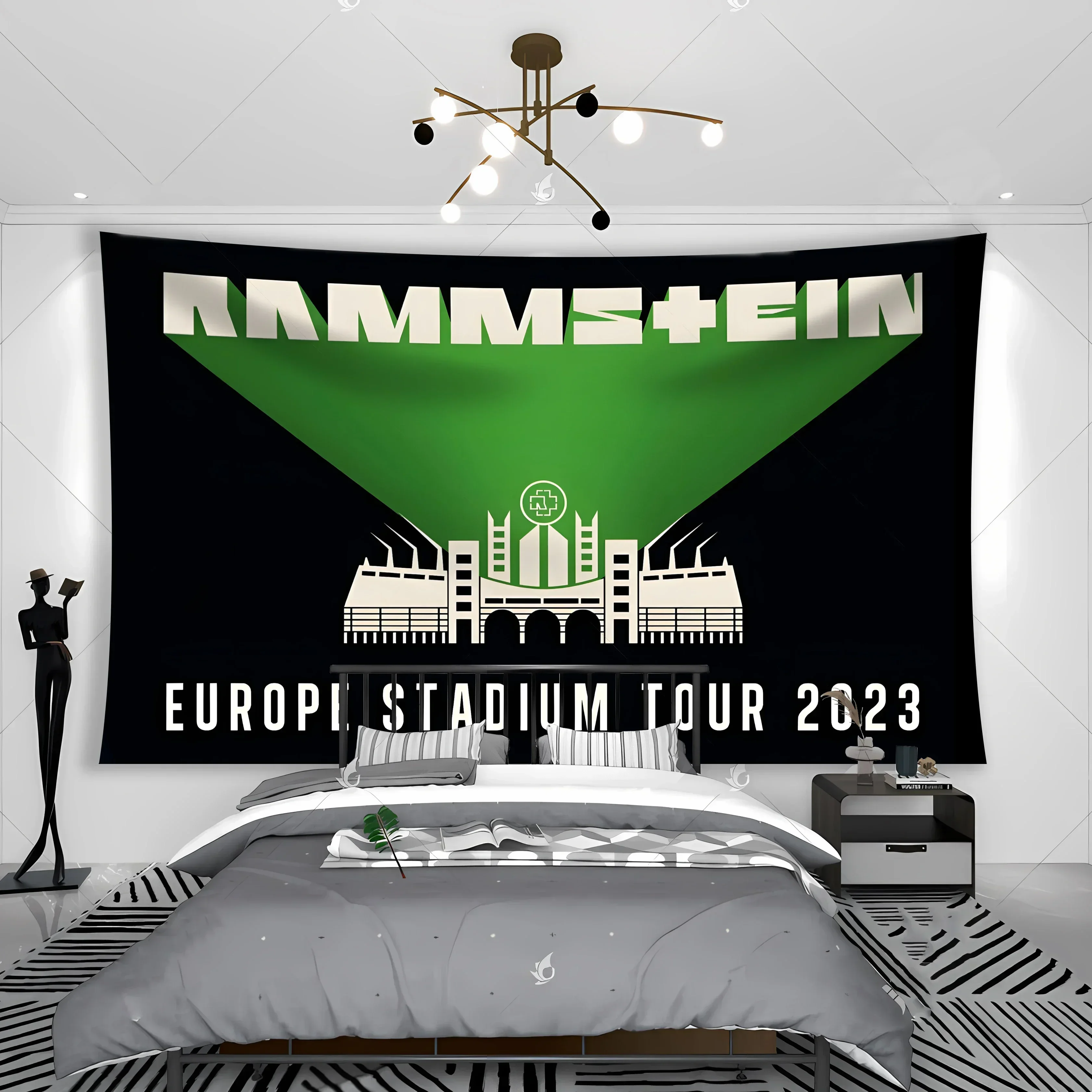

ForeverStar Rammstes Ger Heavy Rock Band Tapestry Polyester Printed Home or Bedroom Decoration Banner Flag