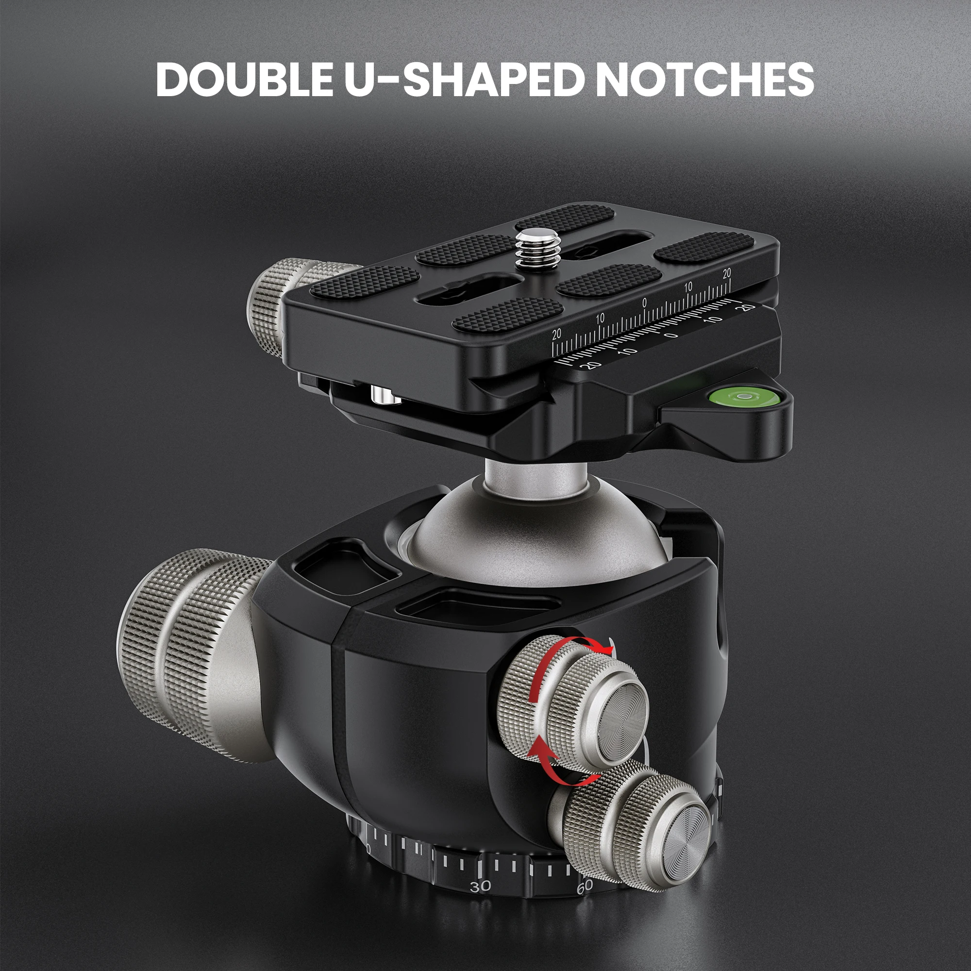 EVUMO DX40 Professional Ball Head Camera Low Gravity Low Profile Tripod Head 360&deg; Panoramic Ball for DSLR Tripod Monopod