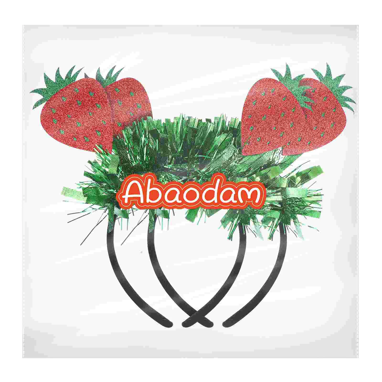 

2 Pcs Strawberry Headbands Spring Strawberry Hair Hoops Funny Strawberry Headdress for Kids Adults