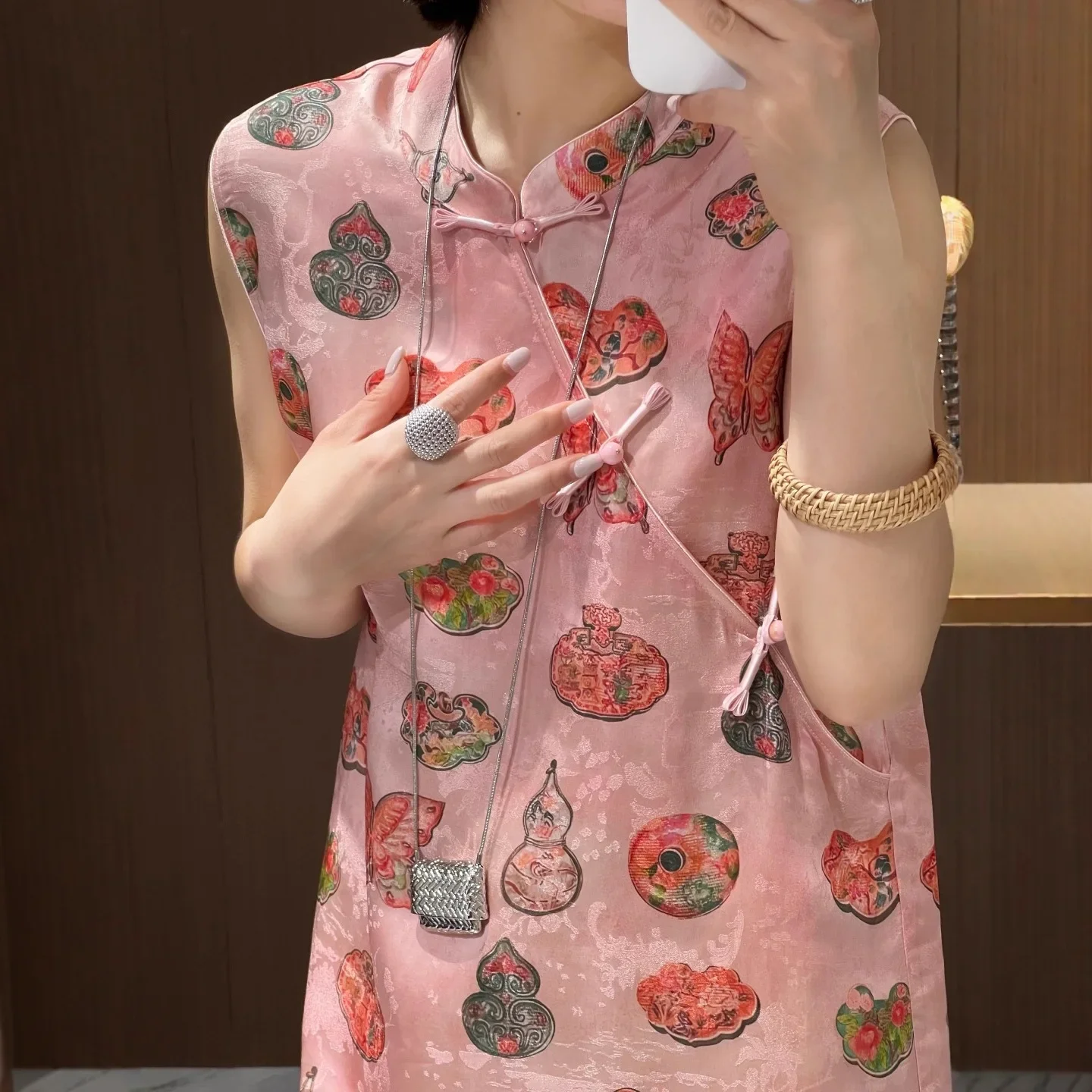   ʼ ߱ Ÿ μҸ ũ Cheongsam չ Ao Dai ž,  Կ ̵ ư ÷Ŷ üũ-