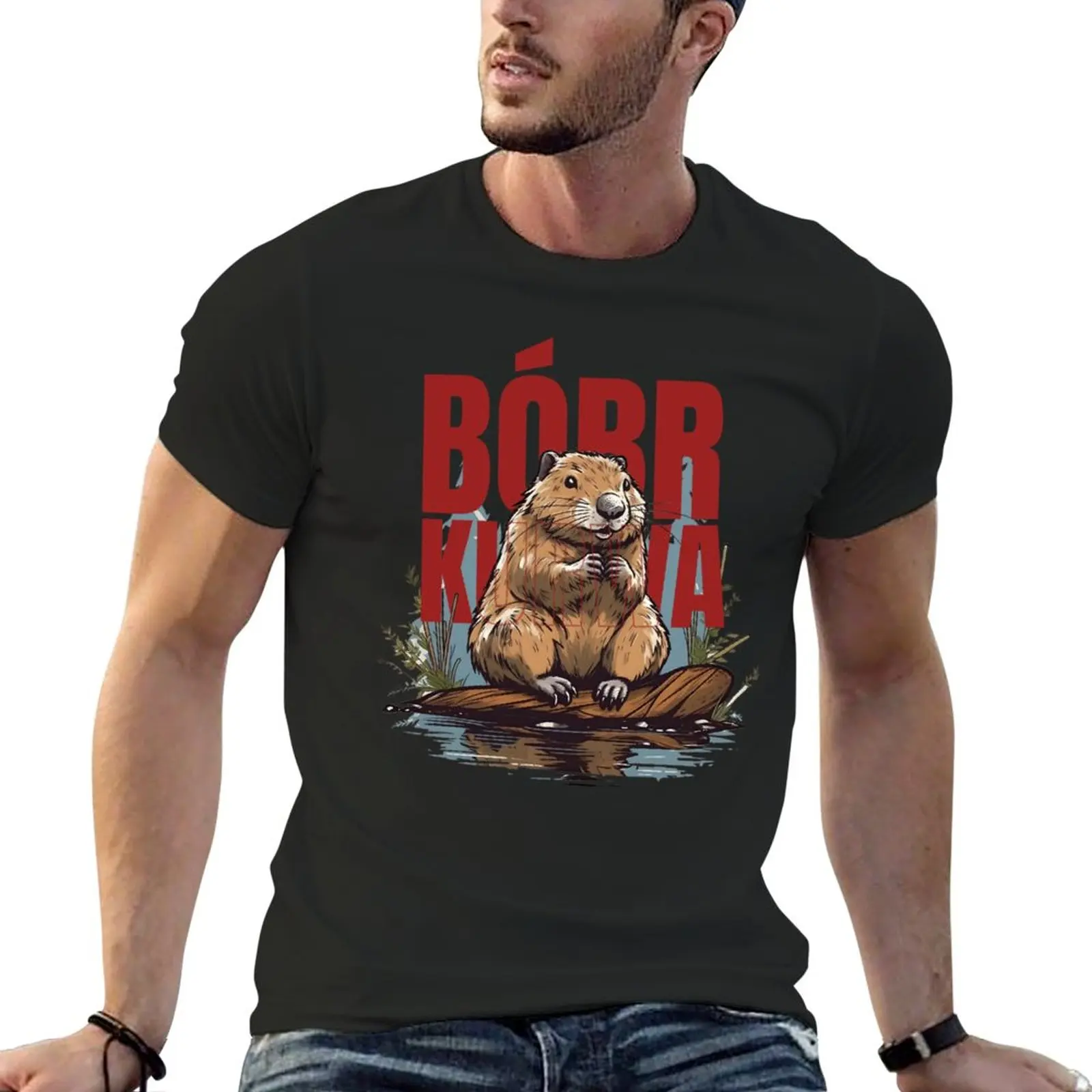 Новые мужские винтажные футболки bobr Ku & * a - Bober, bobr, Beaver, Boberek