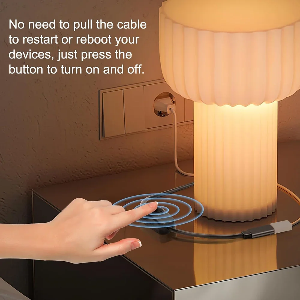 ON/OFF 스위치가 있는 짧은 USB C 연장 케이블, USB-C에서 타입 C로 전원 공급 코드, USB 팬, LED 스트립, 데스크 램프, LED 스트립용 5V